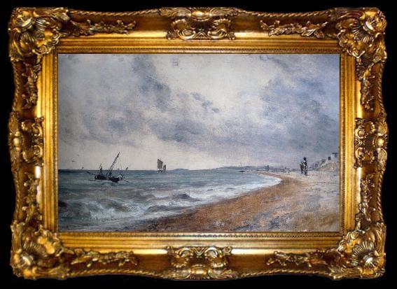 framed  John Constable Hove Beach,withfishing boats, ta009-2